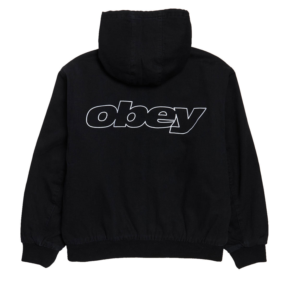Obey Randy Zip Up Hooded Jacket - Black Faded Wash image 2