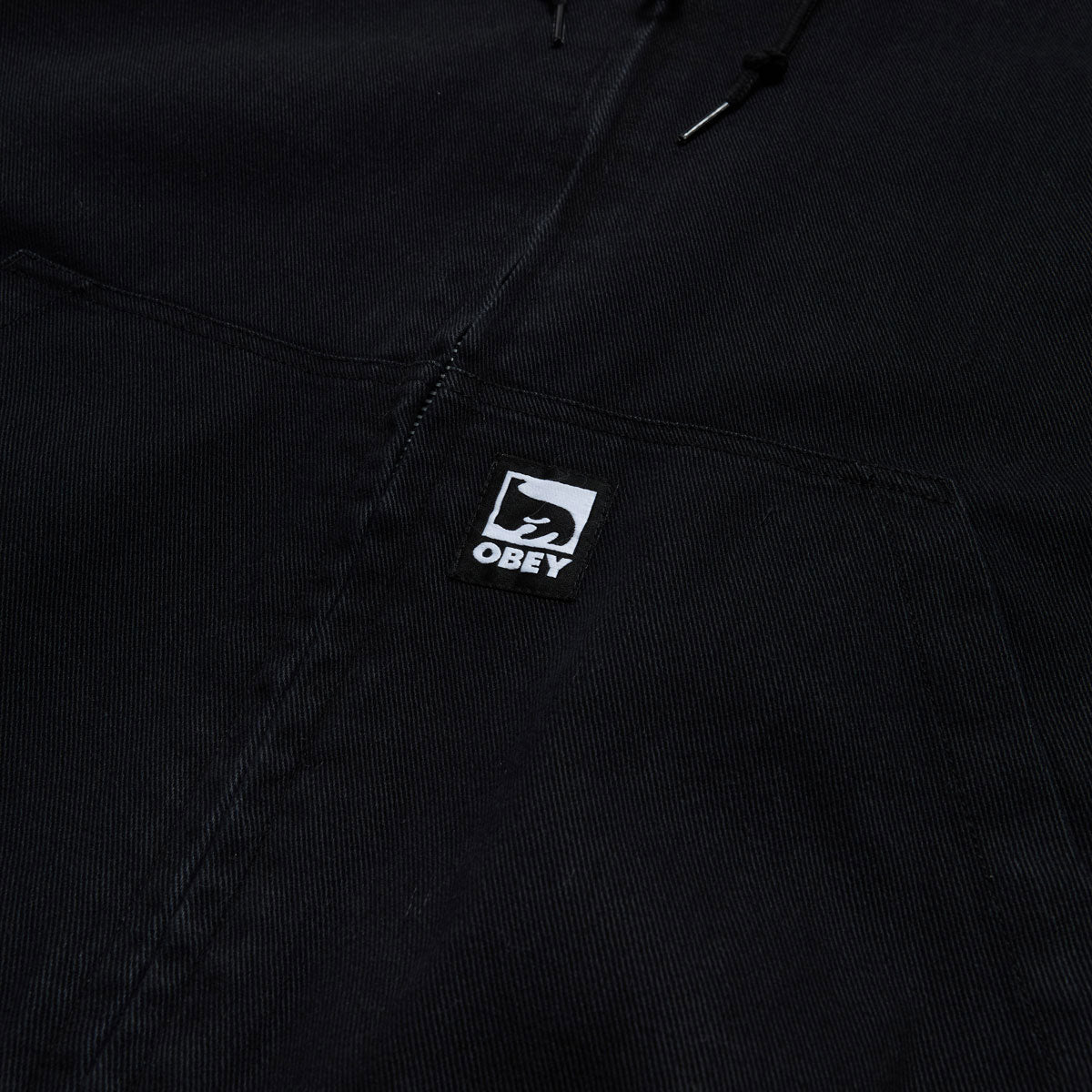 Obey Randy Zip Up Hooded Jacket - Black Faded Wash image 3
