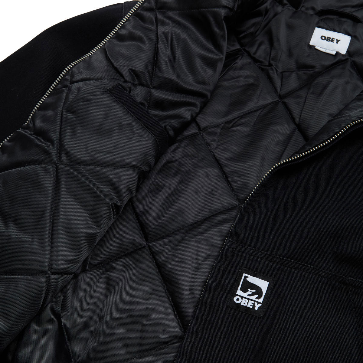 Obey Randy Zip Up Hooded Jacket - Black Faded Wash image 5