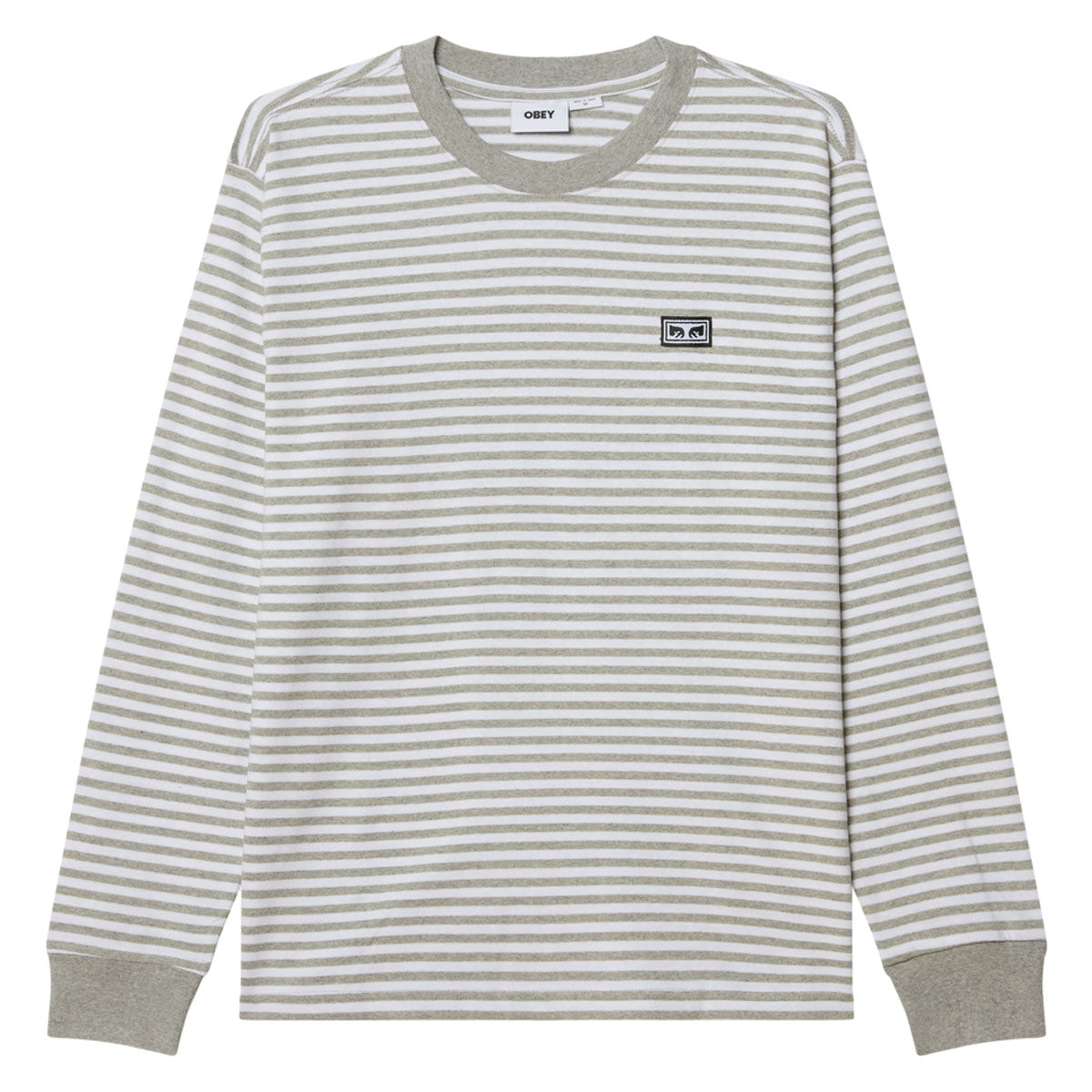 Obey Established Works Eyes Long Sleeve Shirt - Heather Grey Multi image 1