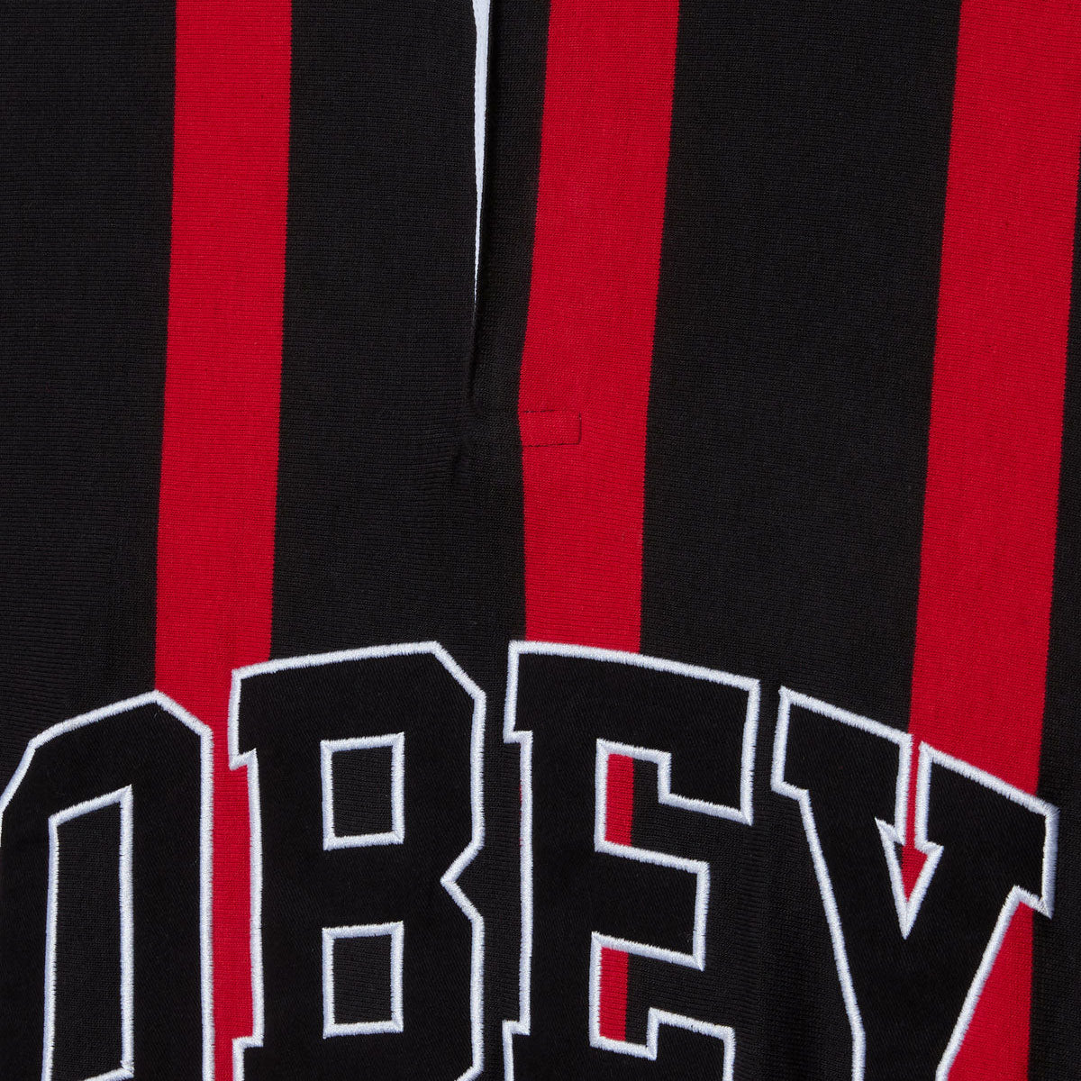 Obey Landon Stripe Long Sleeve Polo Shirt - Black Multi image 3