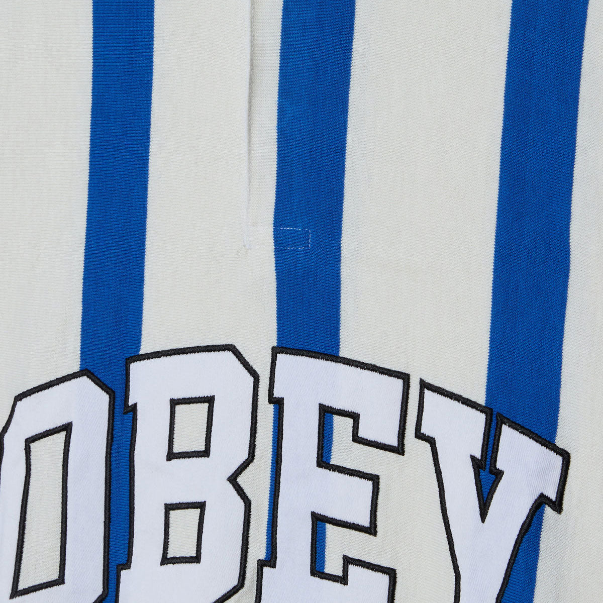 Obey Landon Stripe Long Sleeve Polo Shirt - White Multi image 3