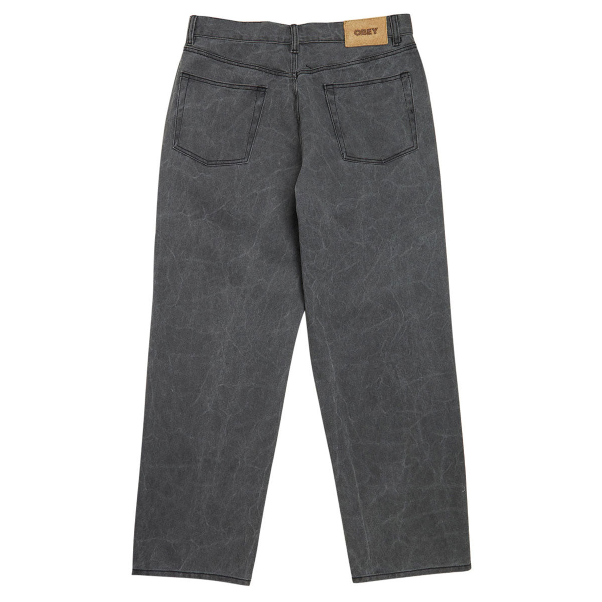 Obey Classic Wrinkle Baggy Denim Jeans - Black Wrinkle Wash image 2