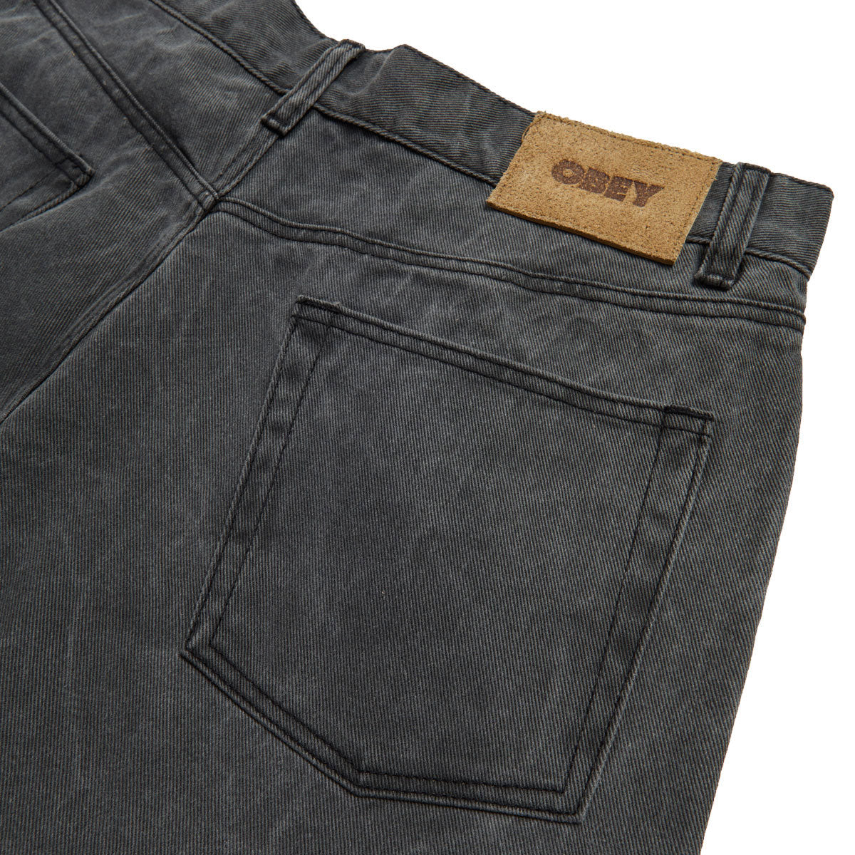 Obey Classic Wrinkle Baggy Denim Jeans - Black Wrinkle Wash image 5