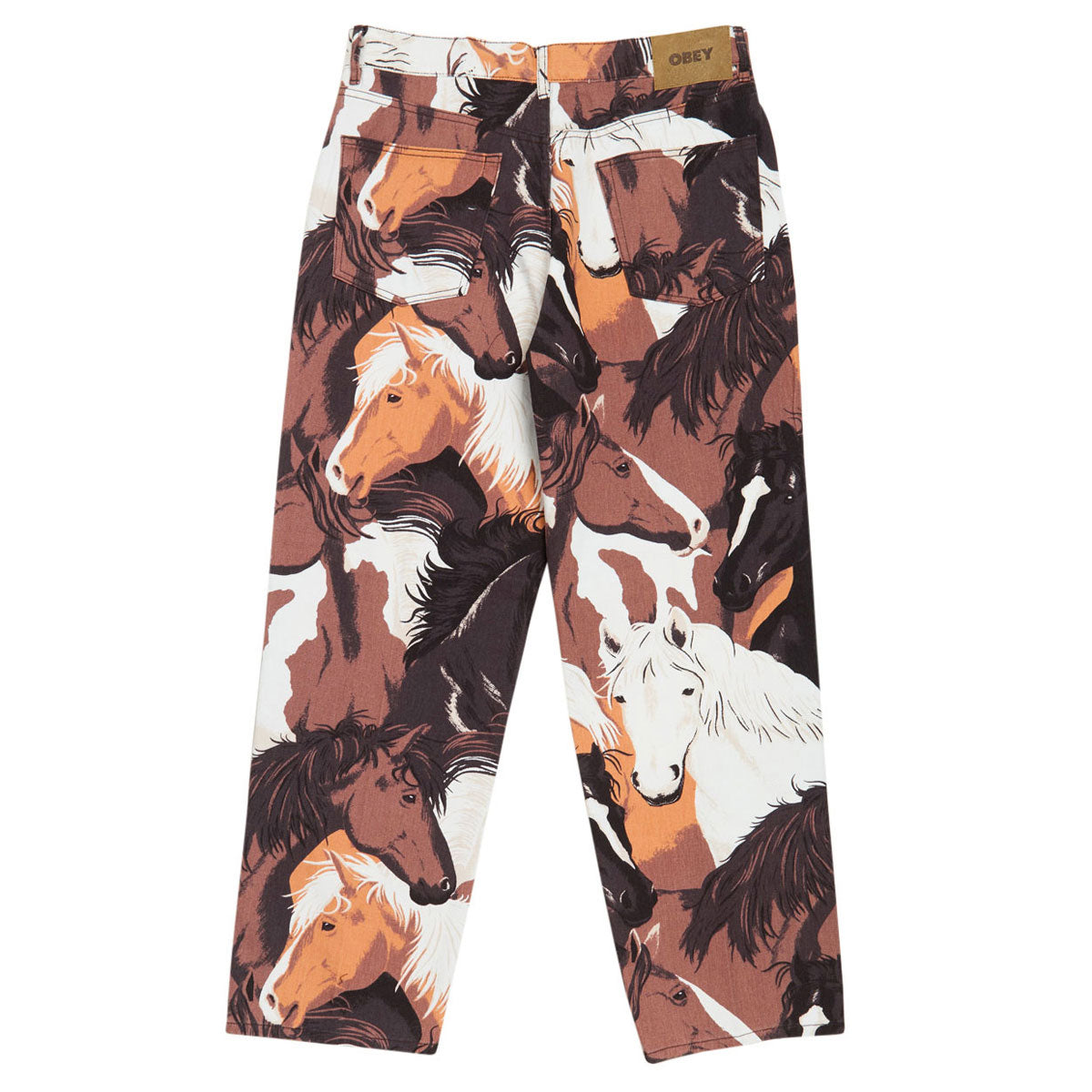 Obey Classic Baggy Printed Denim Jeans - Brown Multi image 2