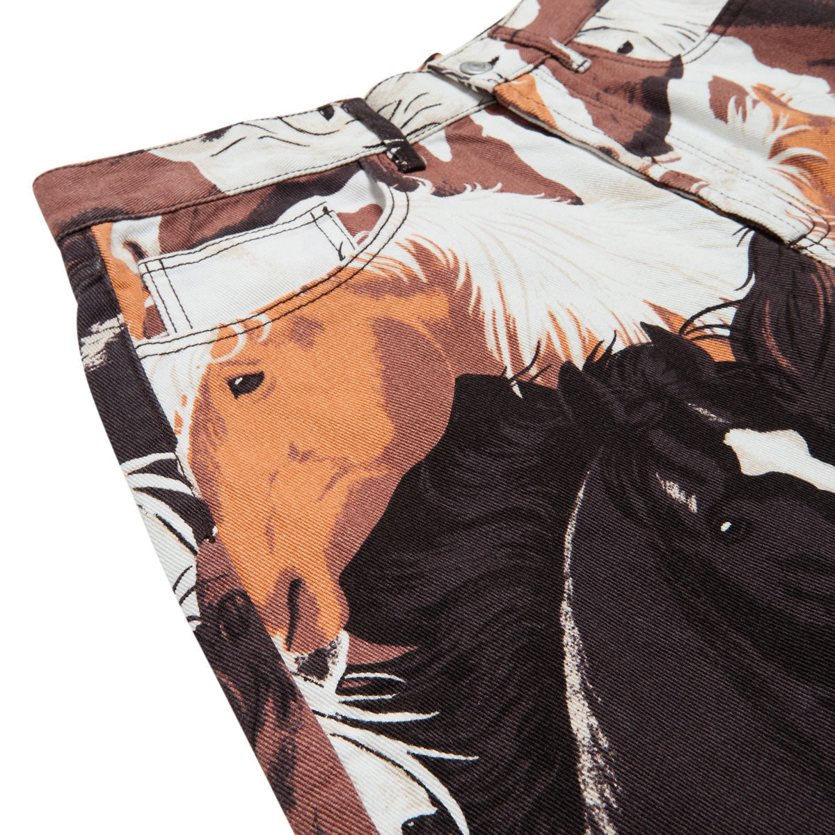 Obey Classic Baggy Printed Denim Jeans - Brown Multi image 3