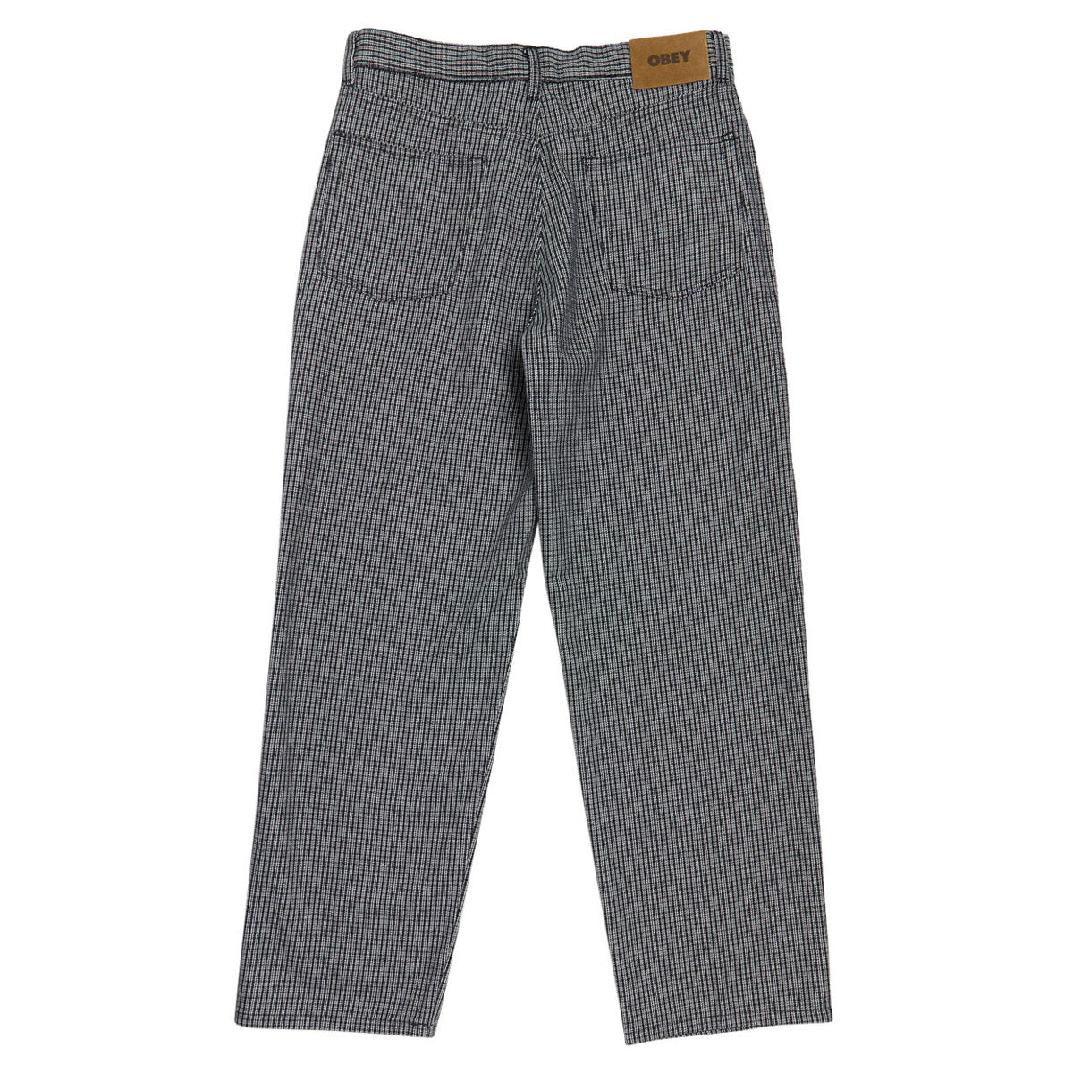 Obey Classic Baggy Plaid Denim Jeans - Black Multi image 1