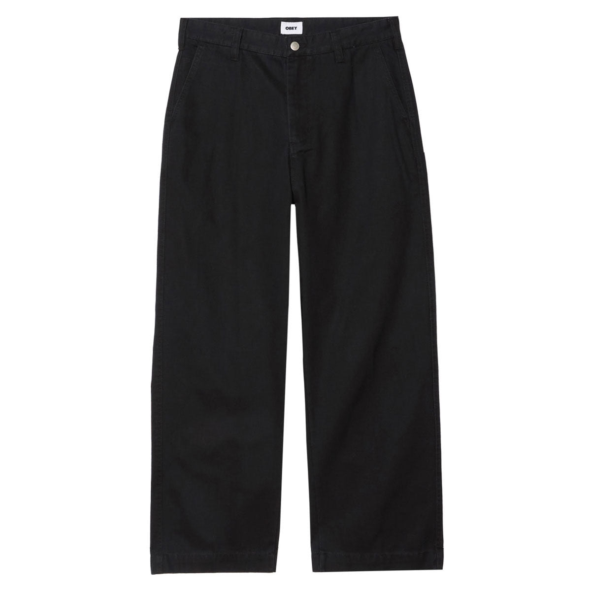 Obey Bigwig Giant Chino Pants - Black Faded Wash image 1