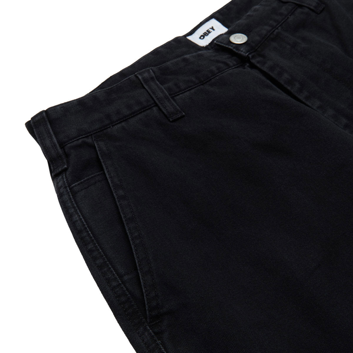 Obey Bigwig Giant Chino Pants - Black Faded Wash image 3