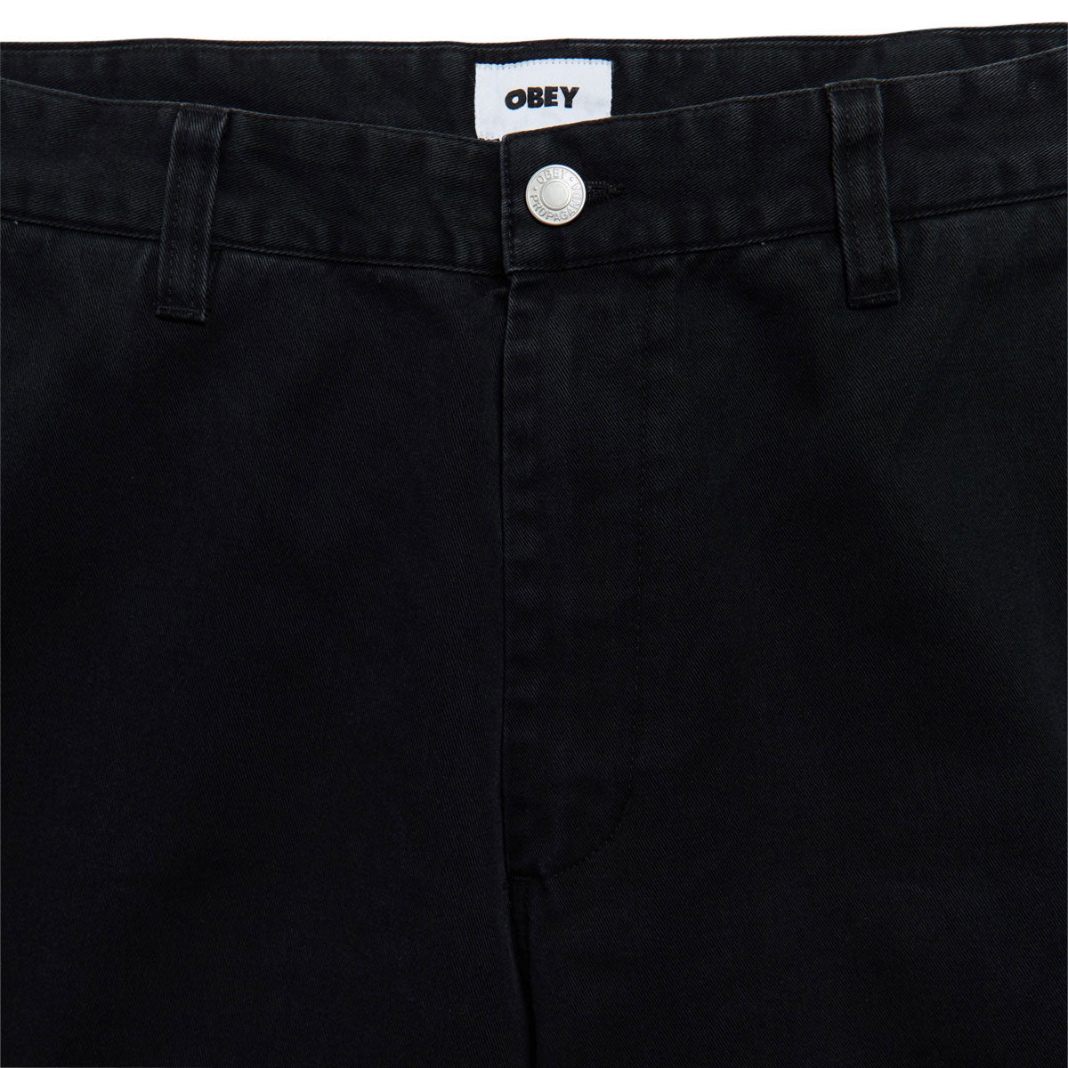 Obey Bigwig Giant Chino Pants - Black Faded Wash image 5