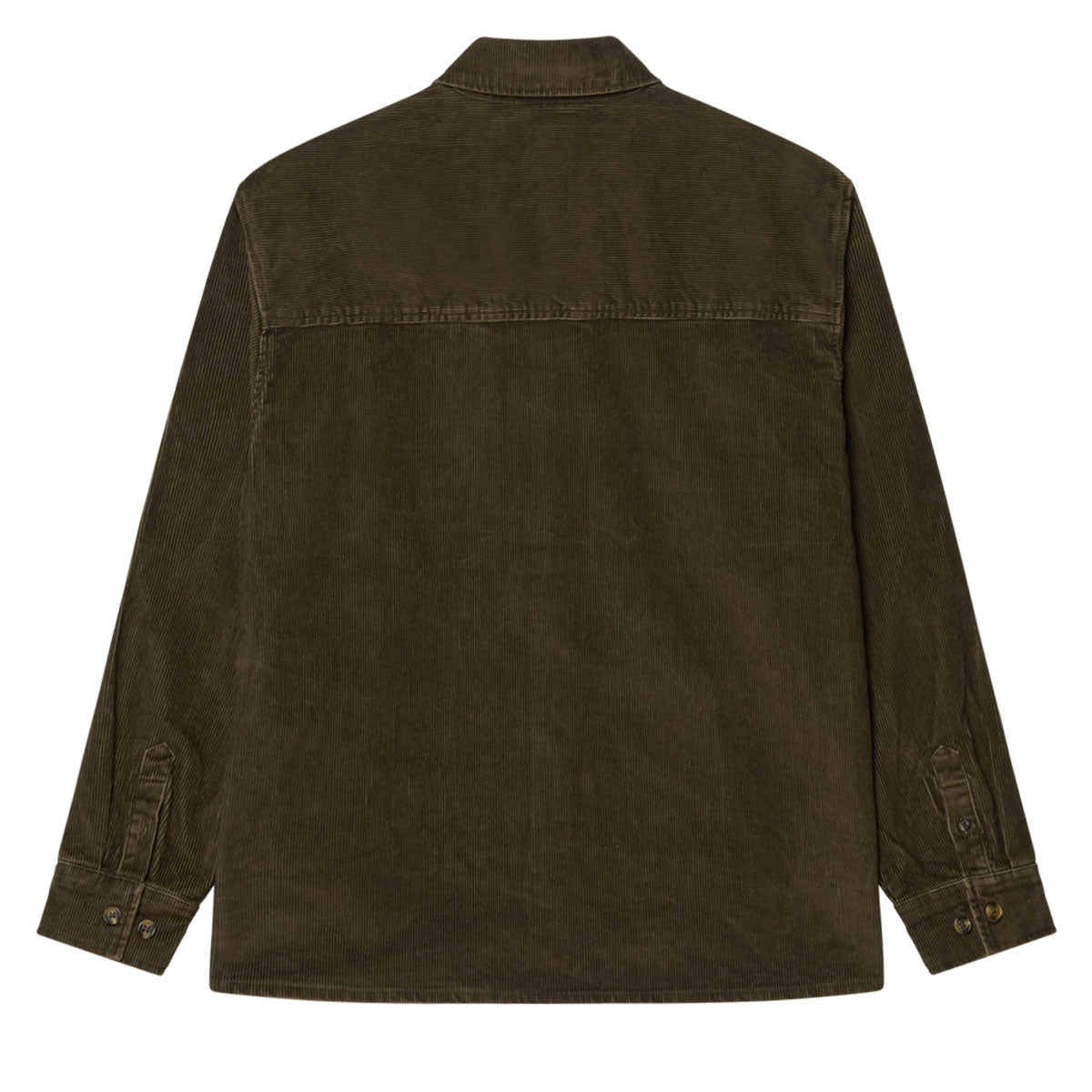 Obey Buckley Corduroy Long Sleeve Shirt - Black Olive Faded Wash image 2