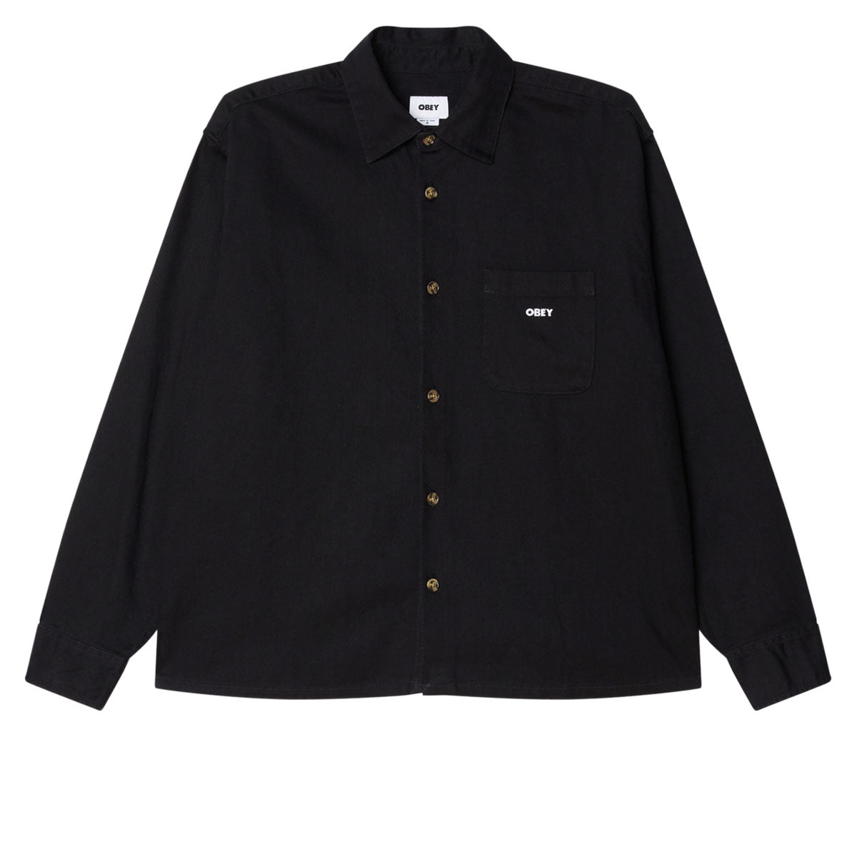 Obey Pablo Denim Long Sleeve Shirt - Black Faded Wash image 1