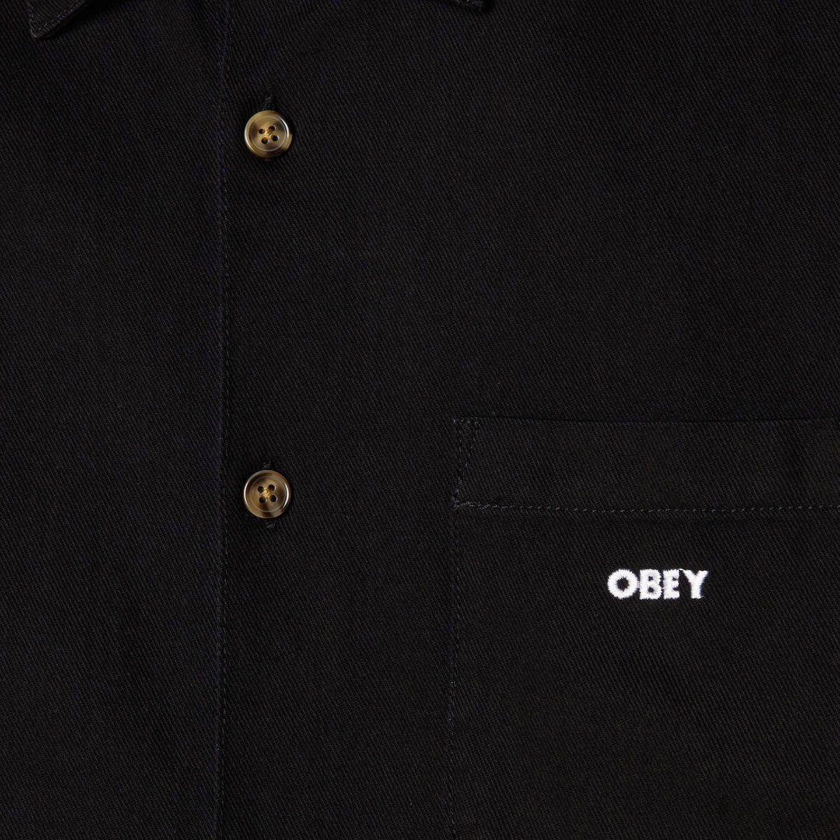 Obey Pablo Denim Long Sleeve Shirt - Black Faded Wash image 3