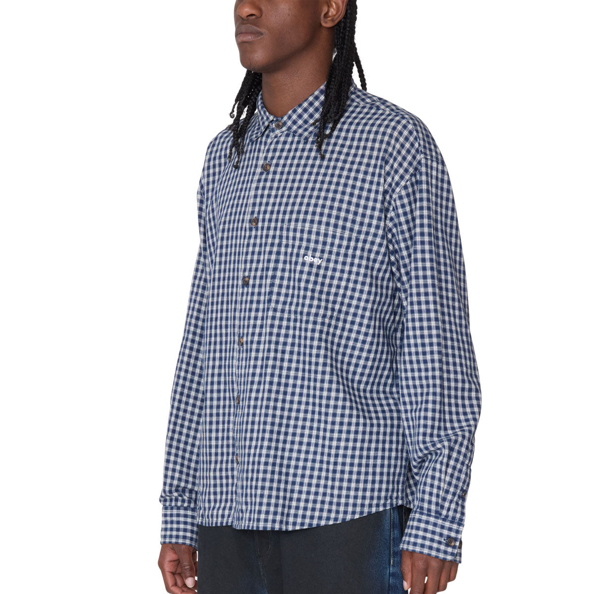 Obey Bigwig Andy Long Sleeve Shirt - Academy Navy Multi image 5