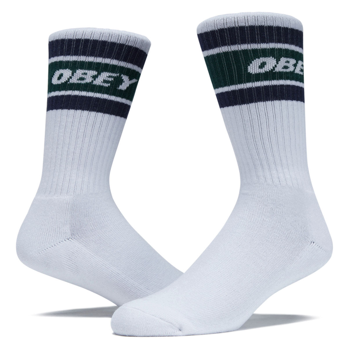 Obey Cooper II Socks - White/Eden Green image 2
