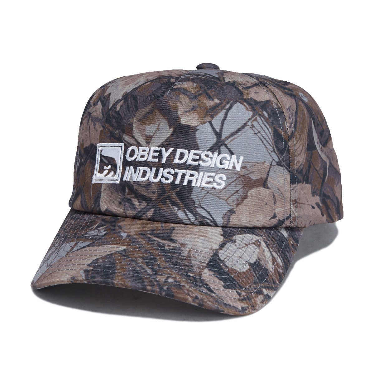 Obey Design Industries 5 Panel Snapback Hat - Fence Camo Multi image 1