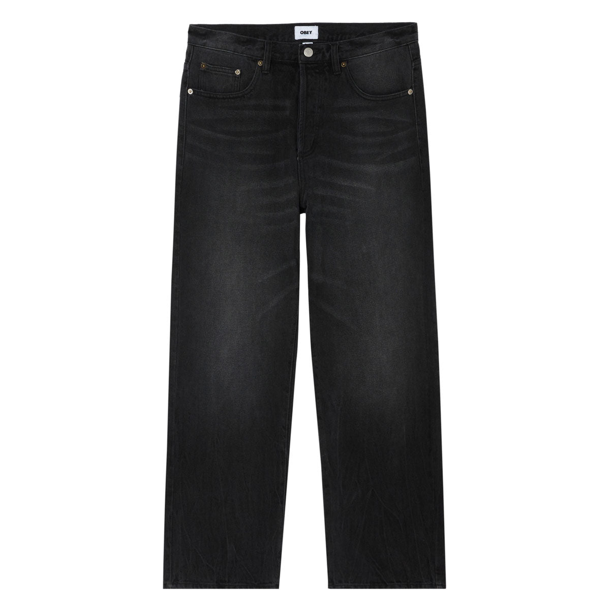 Obey Boxcar Straight Leg Denim Jeans - Heavy Vintage Black image 1