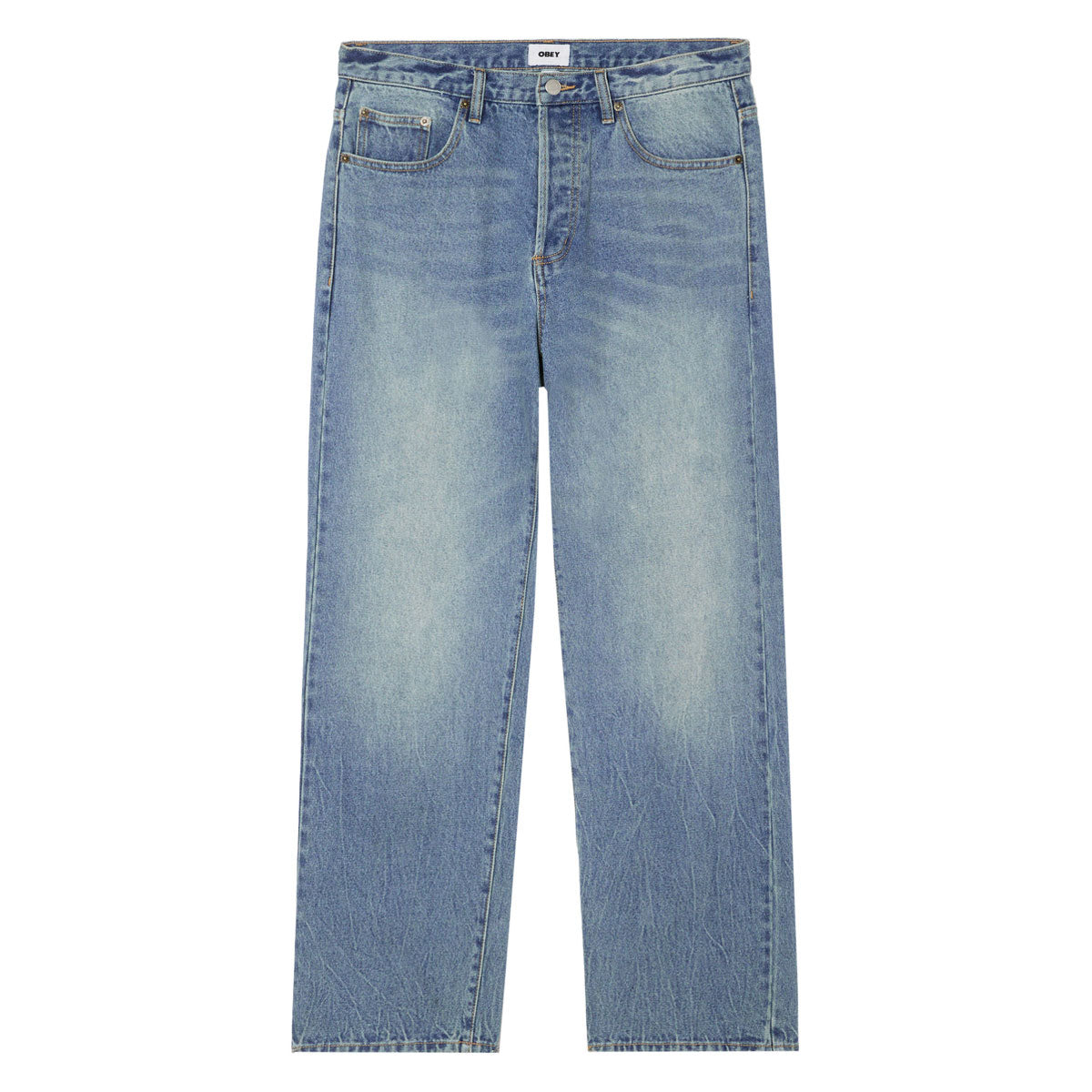 Obey Boxcar Straight Leg Denim Jeans - Heavy Vintage Indigo image 1