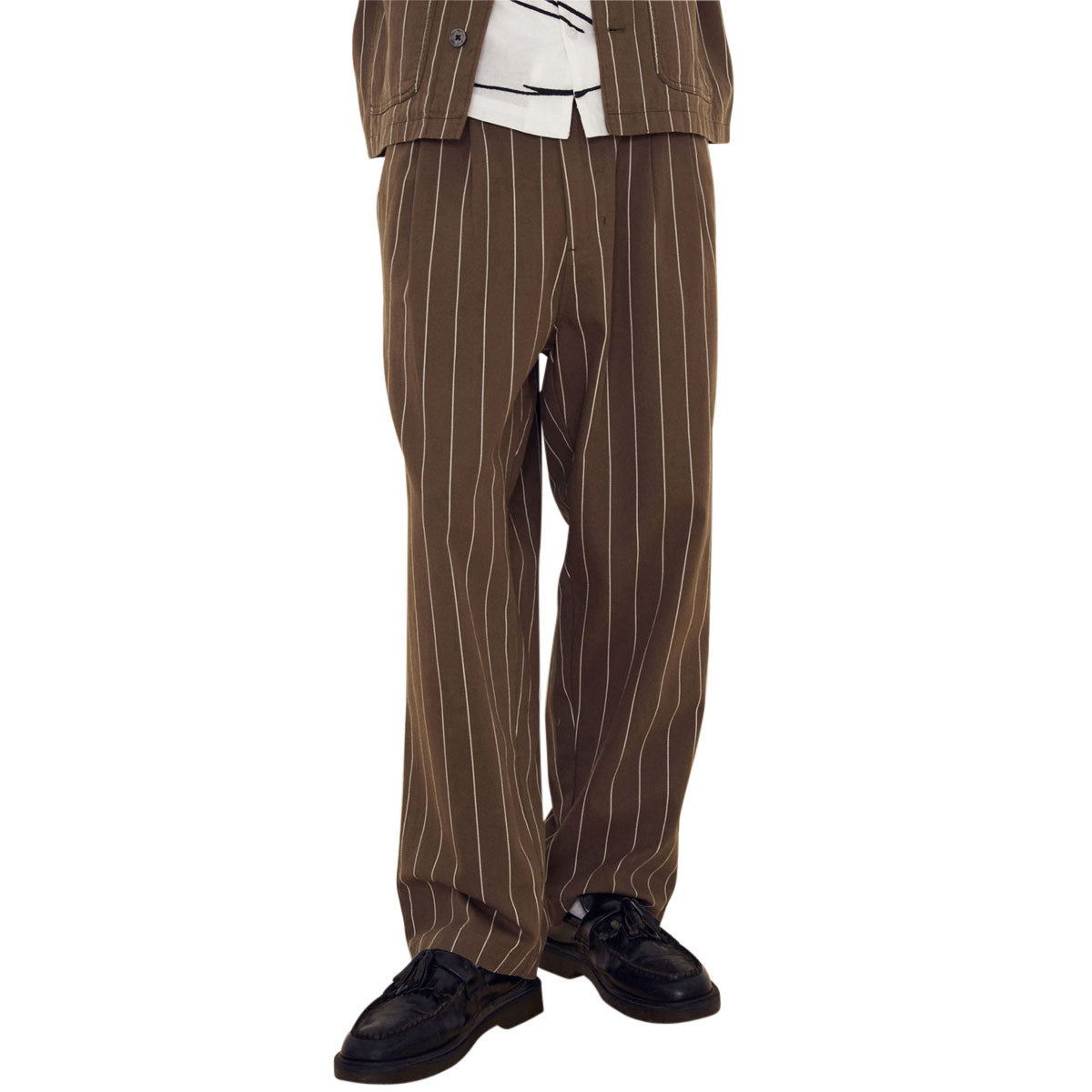 Obey Foster Pleated Stripe Pants - Canteen Multi image 2