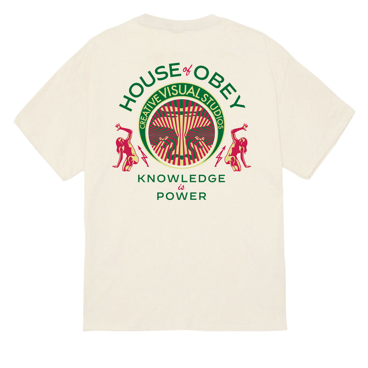 Obey Knowledge Is Power T-Shirt - Cream image 1
