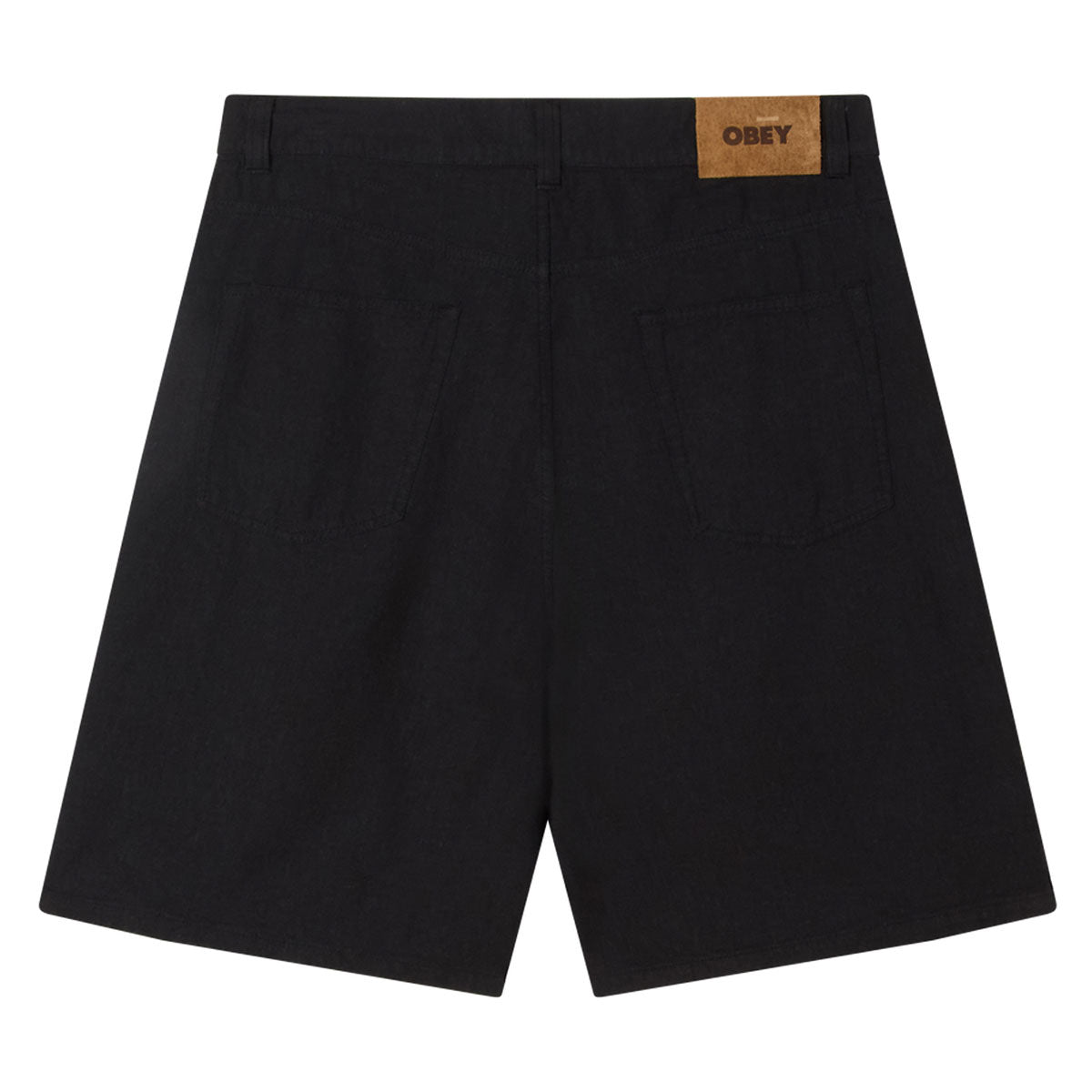 Obey Baggy Linen Devin Shorts - Black image 2