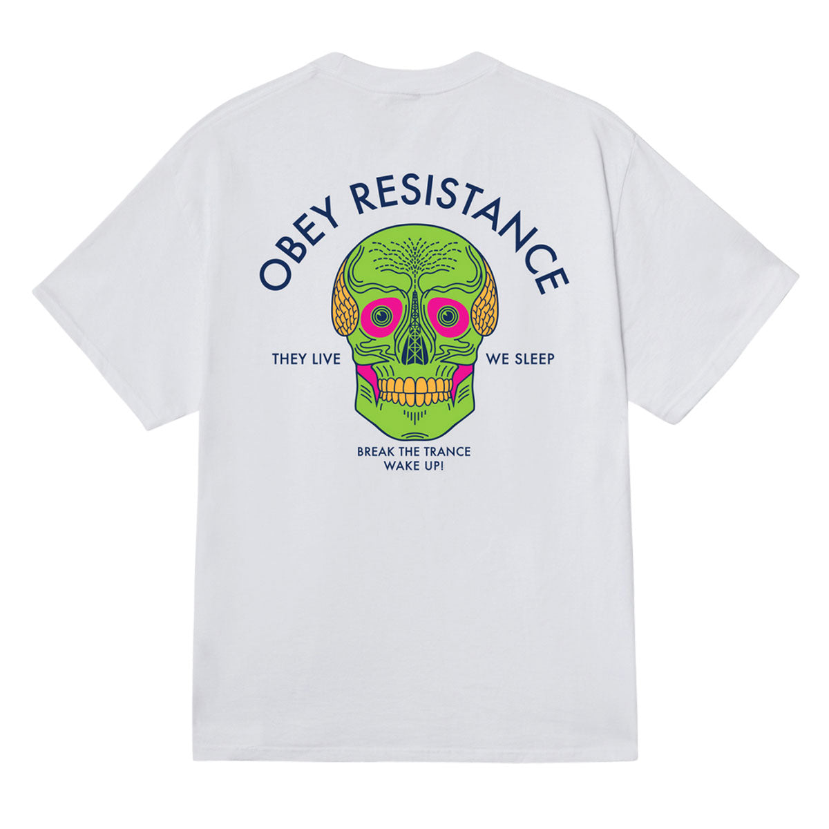 Obey Resistance Skull T-Shirt - White image 1