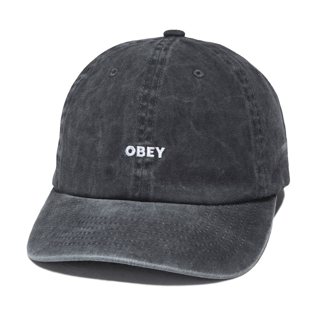 Obey Pigment Bold 6 Panel Snapback Hat - Pigment Black image 1