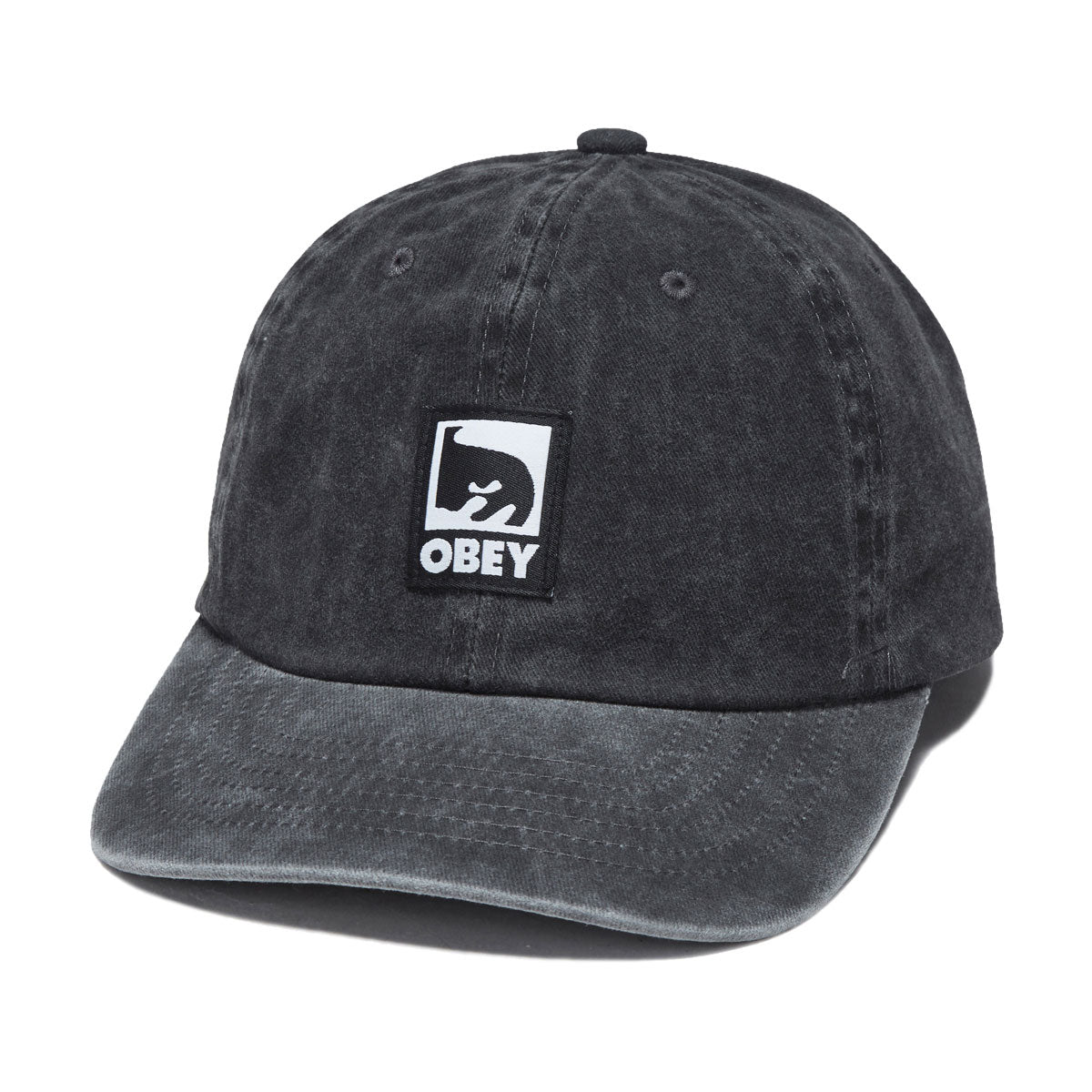 Obey Pigment Label 6 Panel Hat - Pigment Black image 1