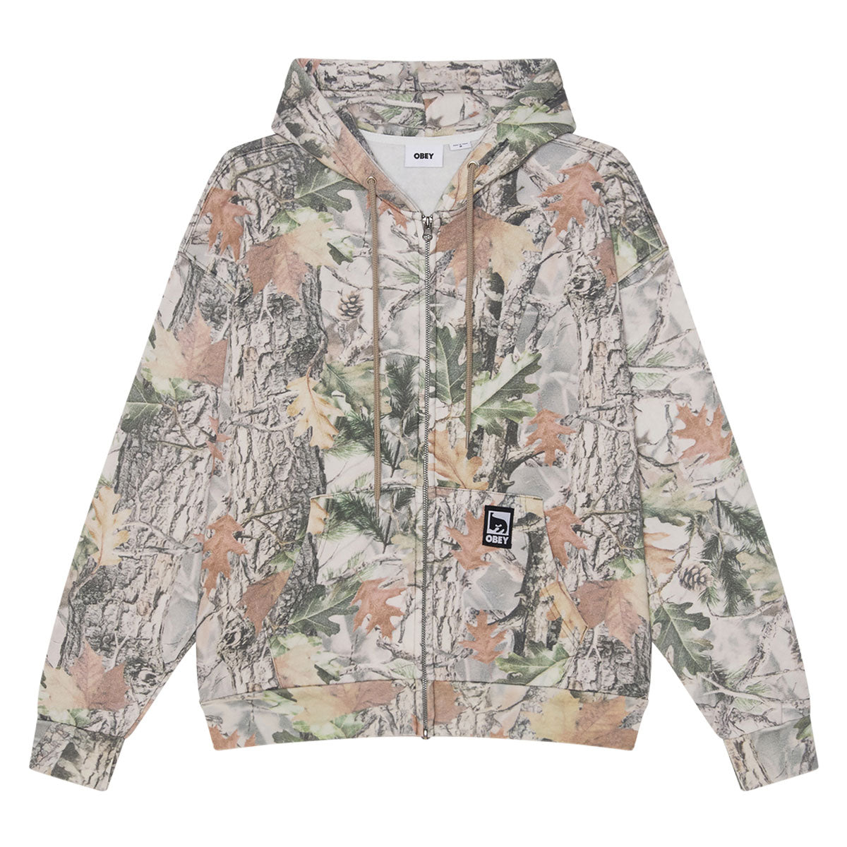 Obey Post Zip Hoodie - Dusty Vintage Wood Camo image 1