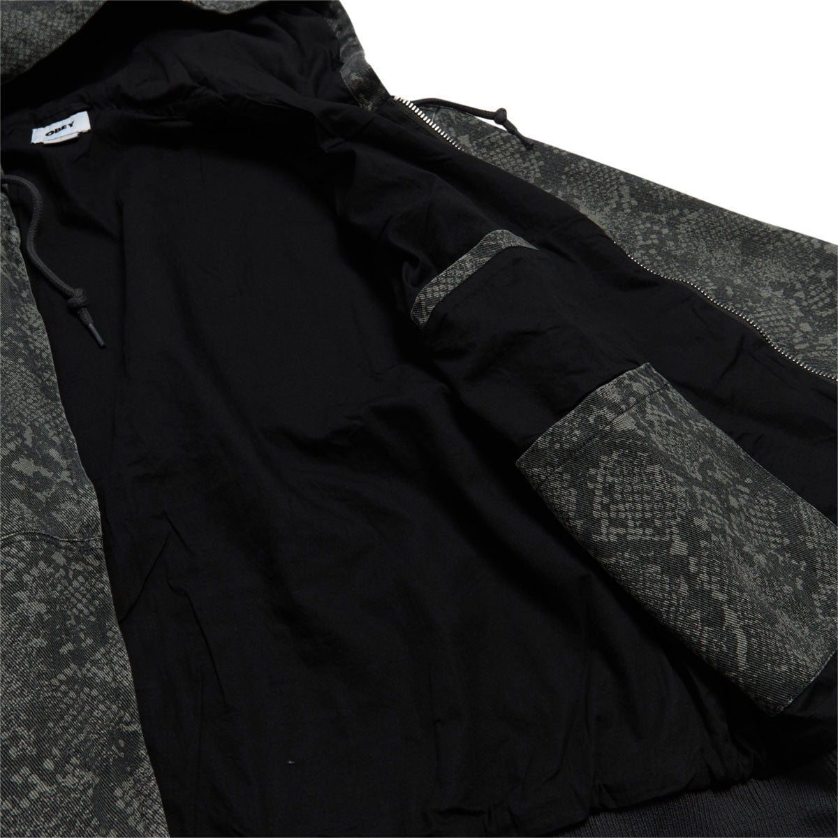 Obey Glen Zip Up Jacket - Grey Snake image 4