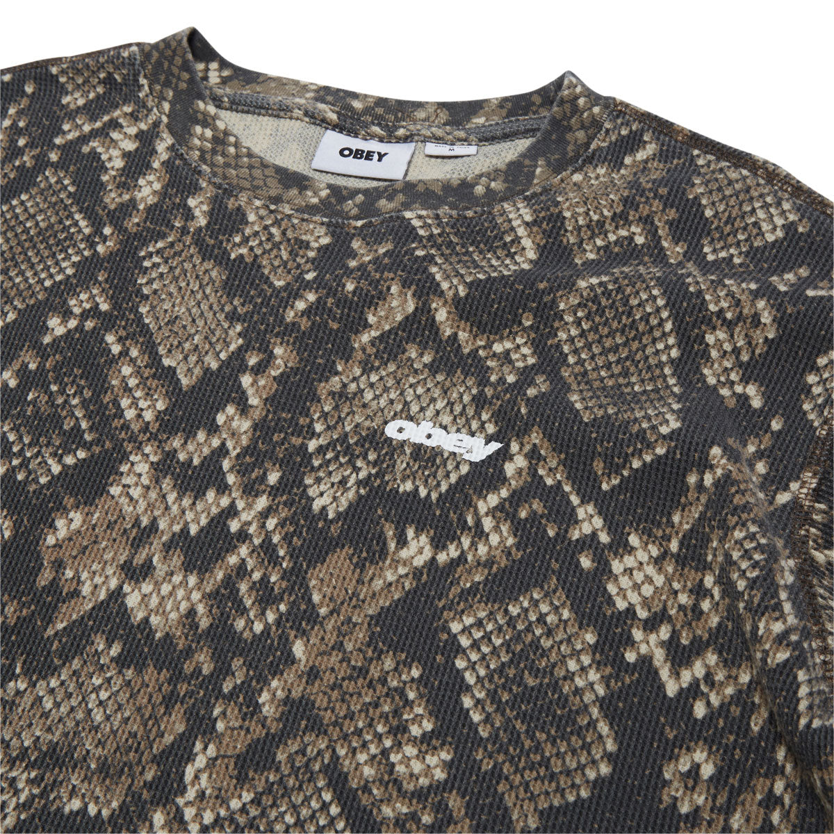 Obey League Thermal Shirt - Dusty Vintage Rattle Snake image 3