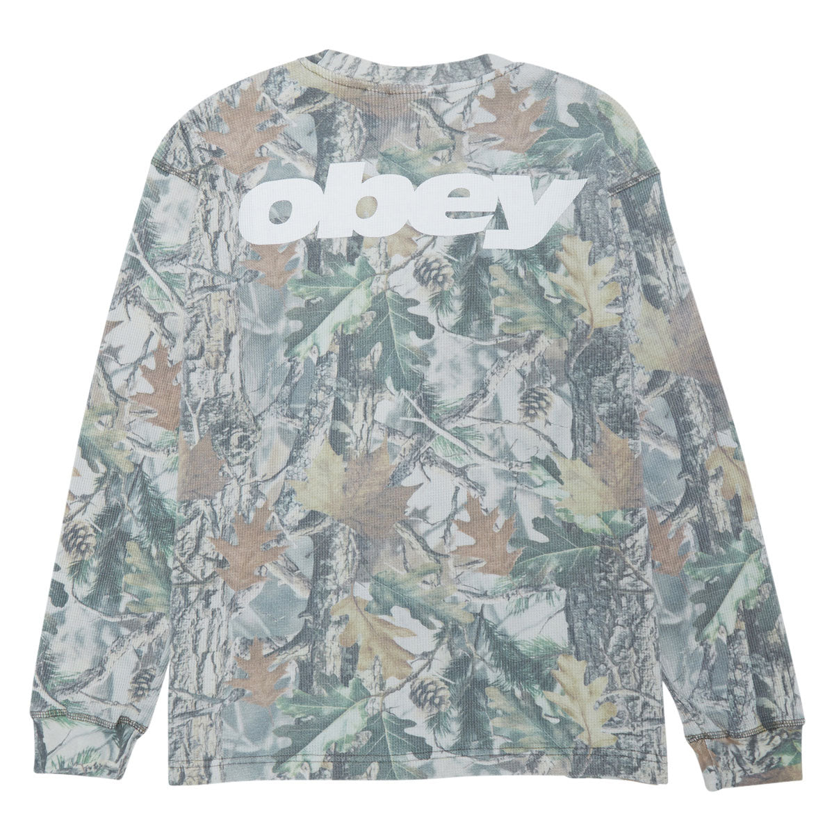 Obey League Thermal Shirt - Dusty Vintage Wood Camo image 2