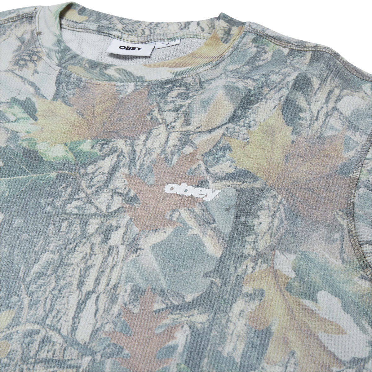 Obey League Thermal Shirt - Dusty Vintage Wood Camo image 3