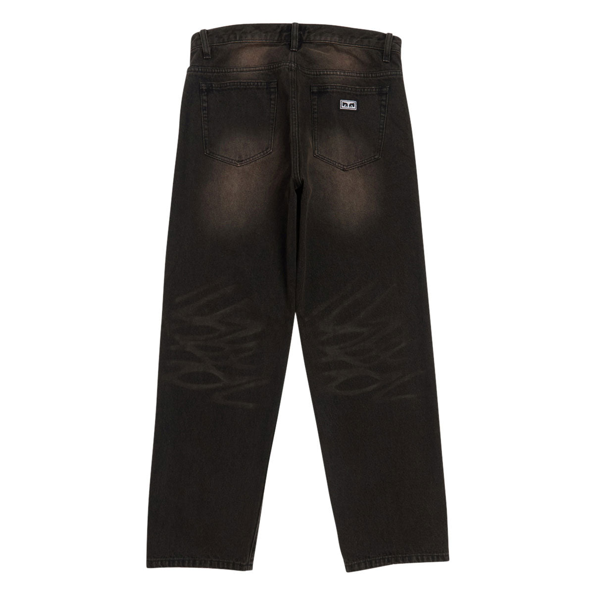 Obey Studded Boxcar Straight Leg Denim Jeans - Black Rust Wash image 2