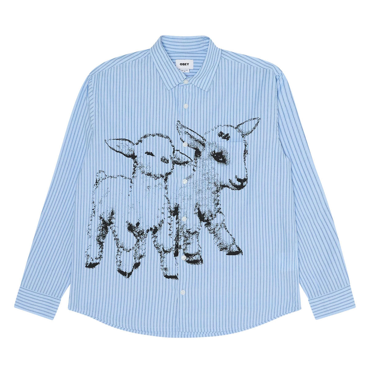 Obey Billy Long Sleeve Woven Shirt - Light Blue Multi image 1