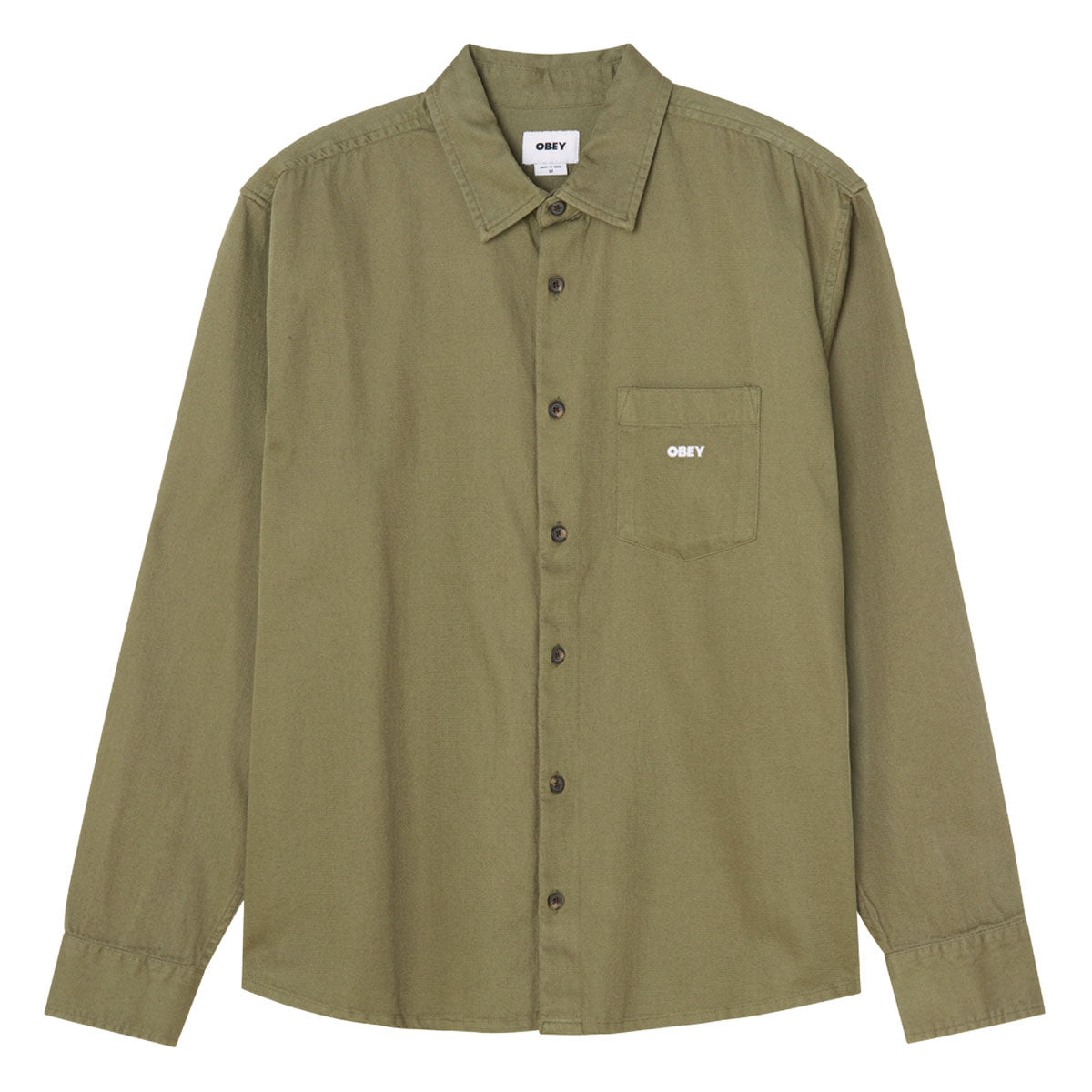 Obey Frankie Long Sleeve Woven Shirt - Dusky Green image 1