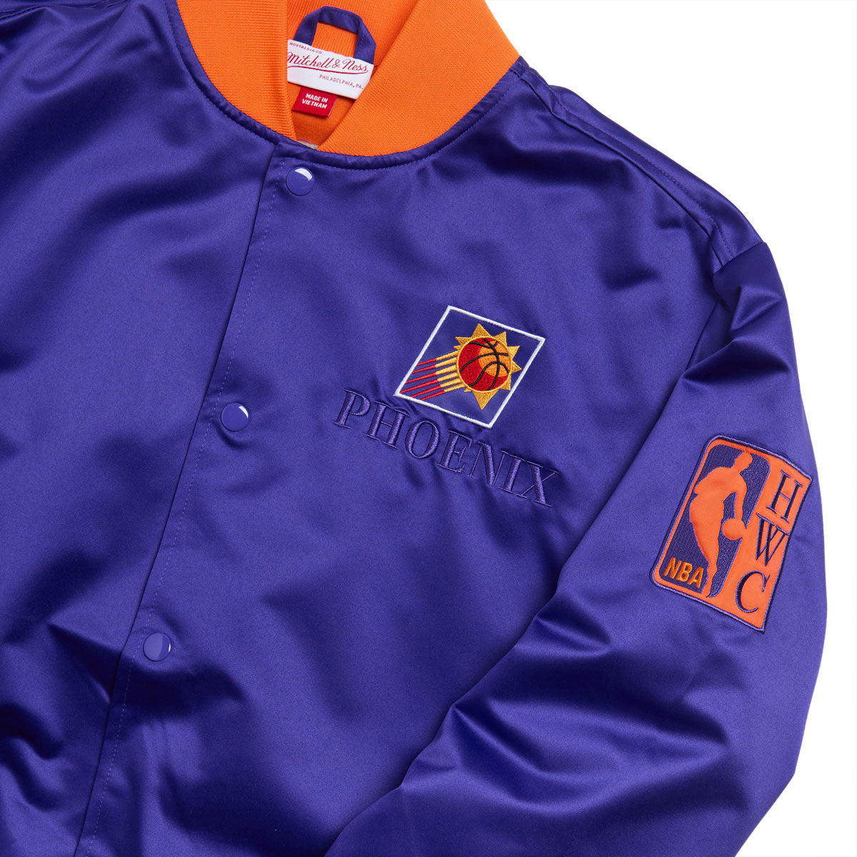 Mitchell & Ness x NBA Team OG 3.0 Suns Vintage Logo Satin Jacket - Regal Purple image 4