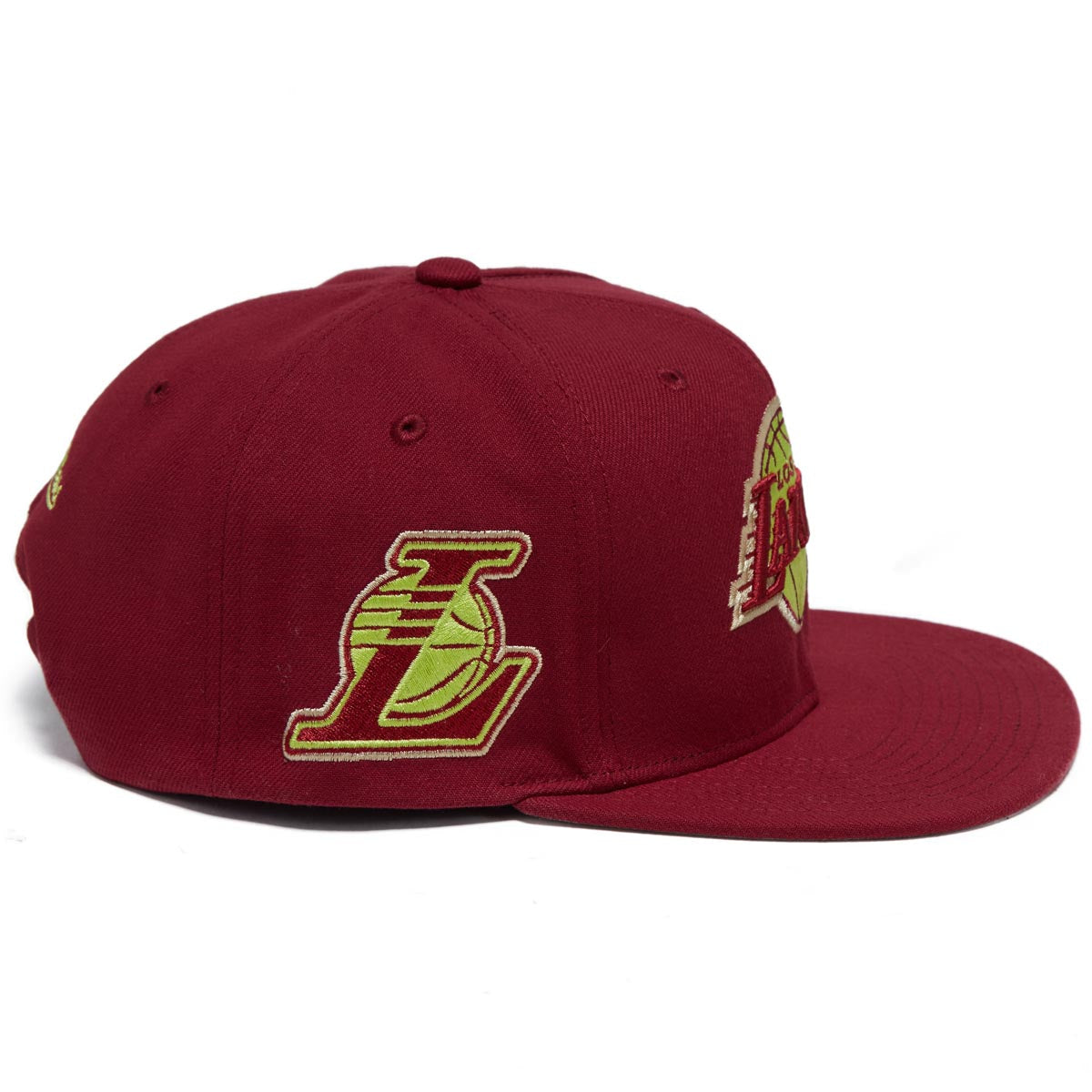 Mitchell & Ness x NBA Merlot Shine Lakers Snapback Hat - Maroon image 3