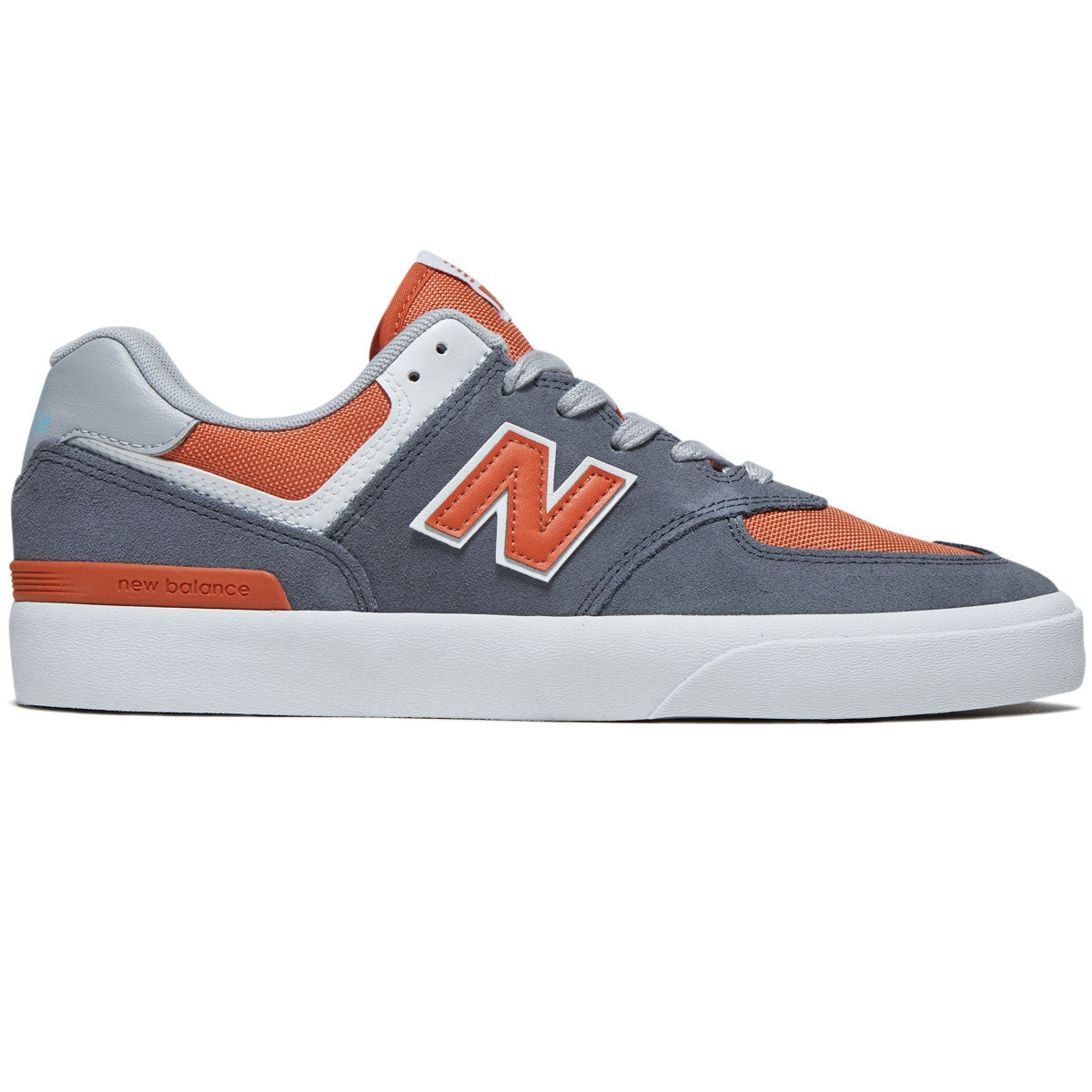 New Balance 574 Vulc Shoes - Grey/Orange image 1