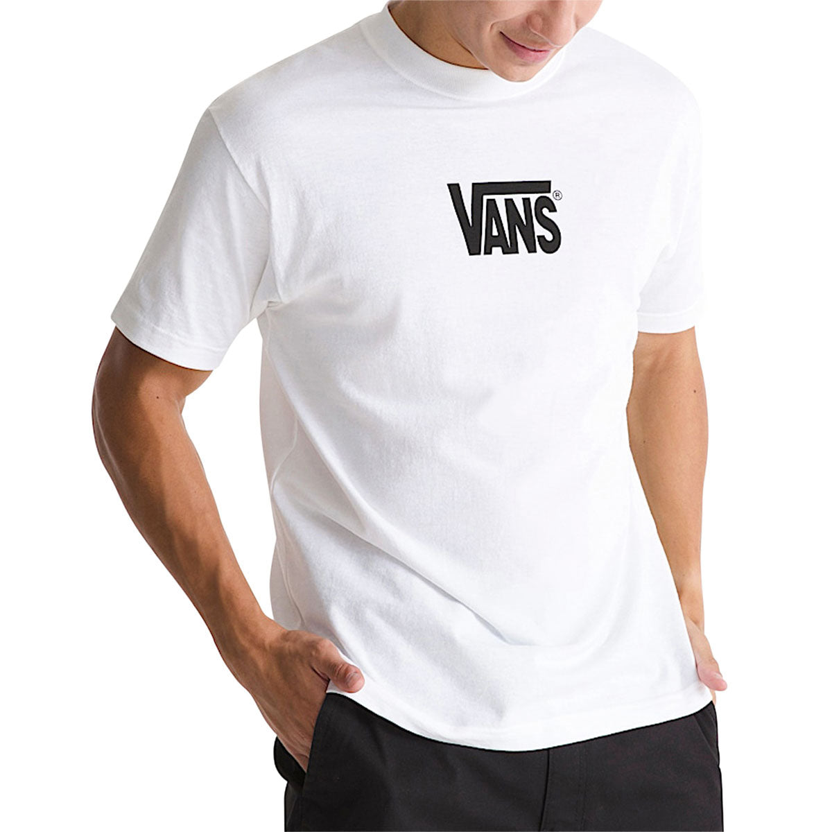 Vans Stretch Logo T-Shirt - White/Black image 2