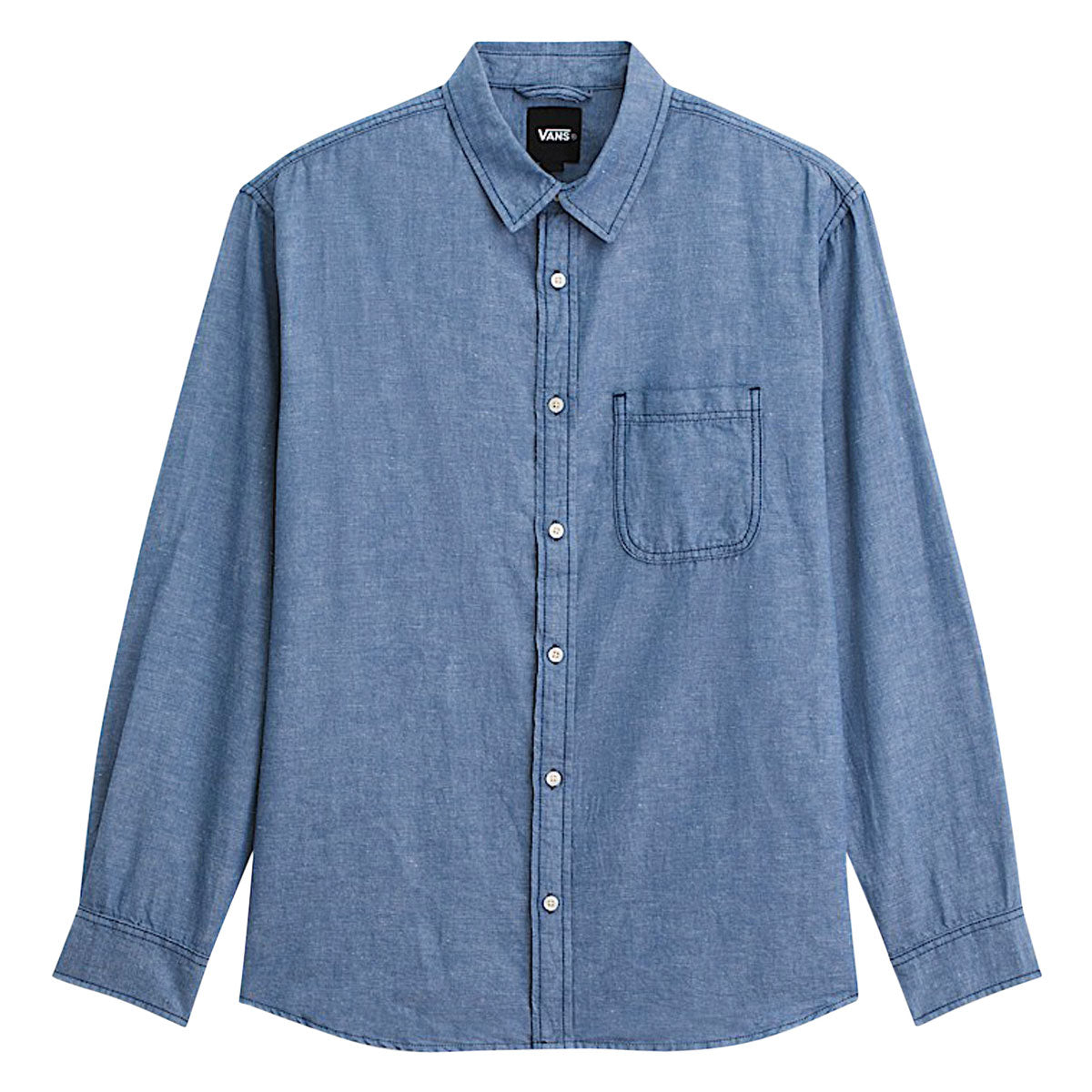 Vans Lawson Solid Oxford Long Sleeve Shirt - True Navy image 1