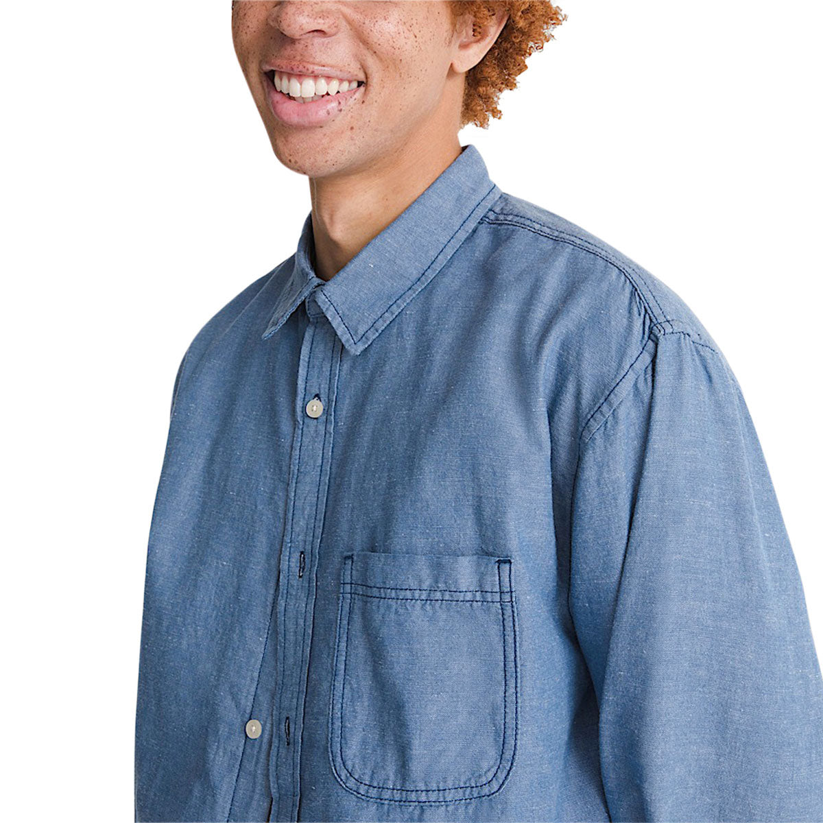 Vans Lawson Solid Oxford Long Sleeve Shirt - True Navy image 4