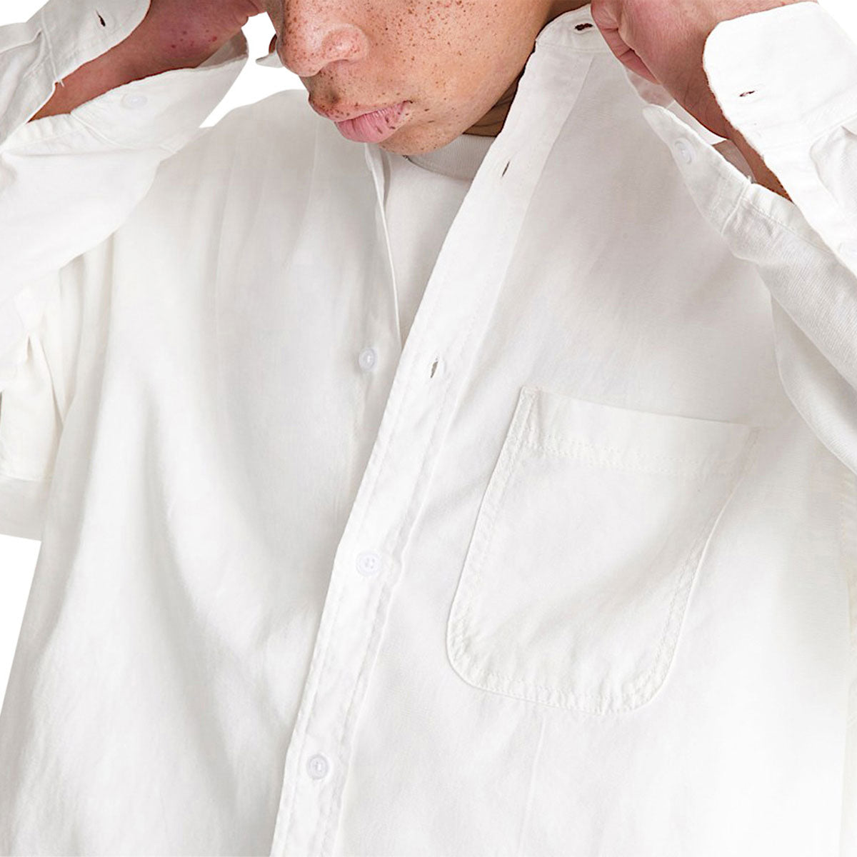 Vans Lawson Solid Oxford Long Sleeve Shirt - White image 4