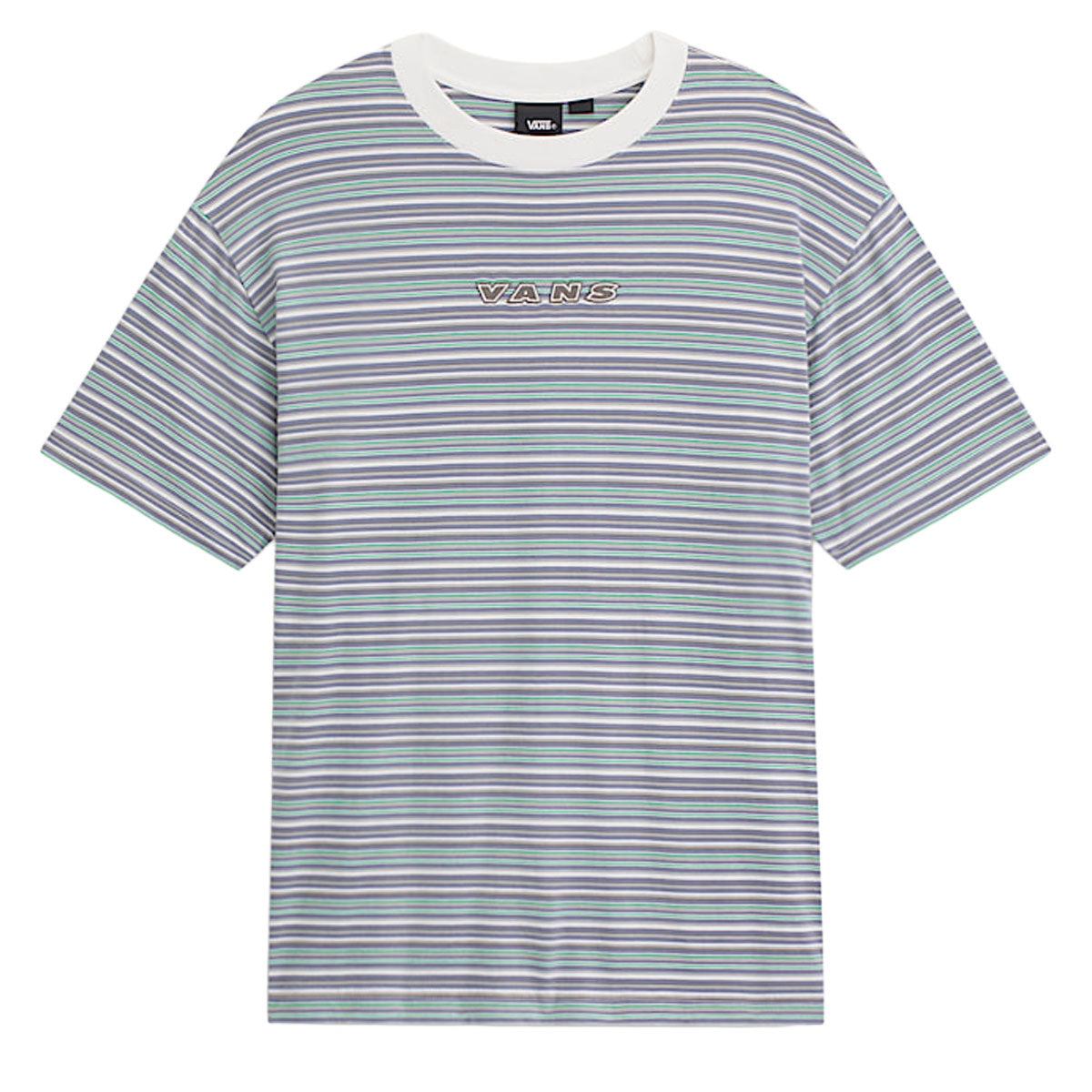 Vans Cameron Stripe T-Shirt - Marshmallow/Glacial Slate image 1