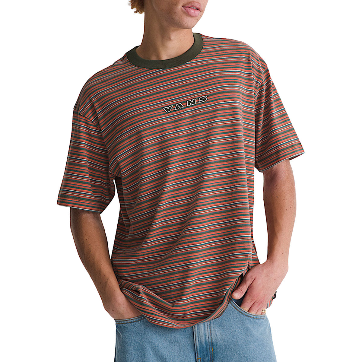 Vans Cameron Stripe T-Shirt - Obsidian Fern/Light Bronze image 2