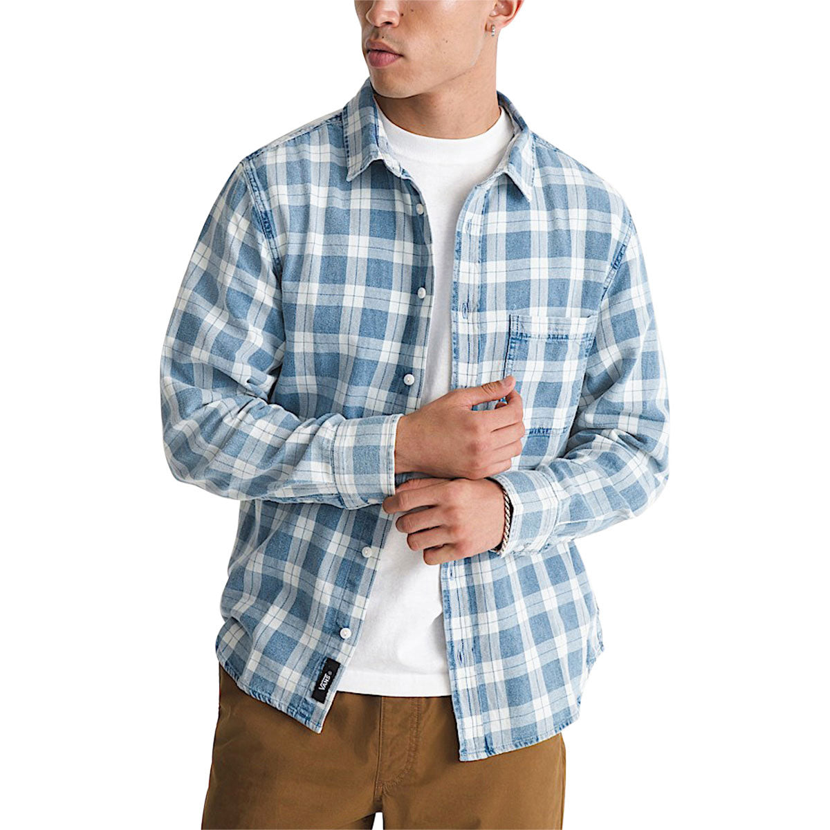 Vans Lawson Vintage Indigo Long Sleeve Shirt - Bleach Indigo image 1
