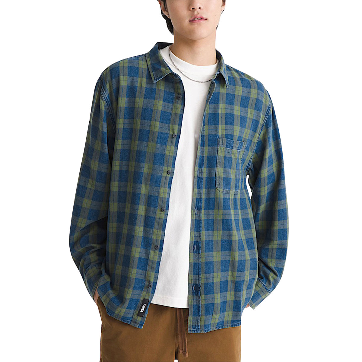 Vans Lawson Vintage Indigo Long Sleeve Shirt - Green Balsam image 1