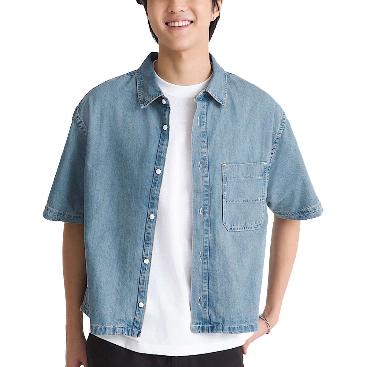 Vans Cyrus Straight Hem Denim Woven Shirt - Stonewash Blue image 1