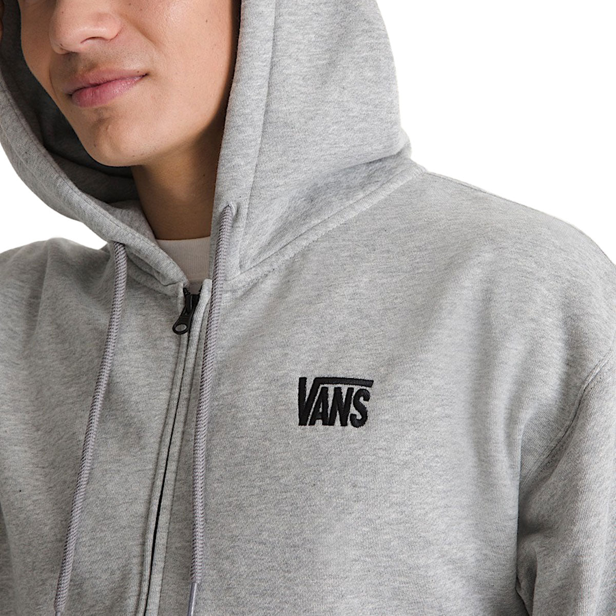 Vans Stretch Logo Full Zip Hoodie - Cement Heather image 3