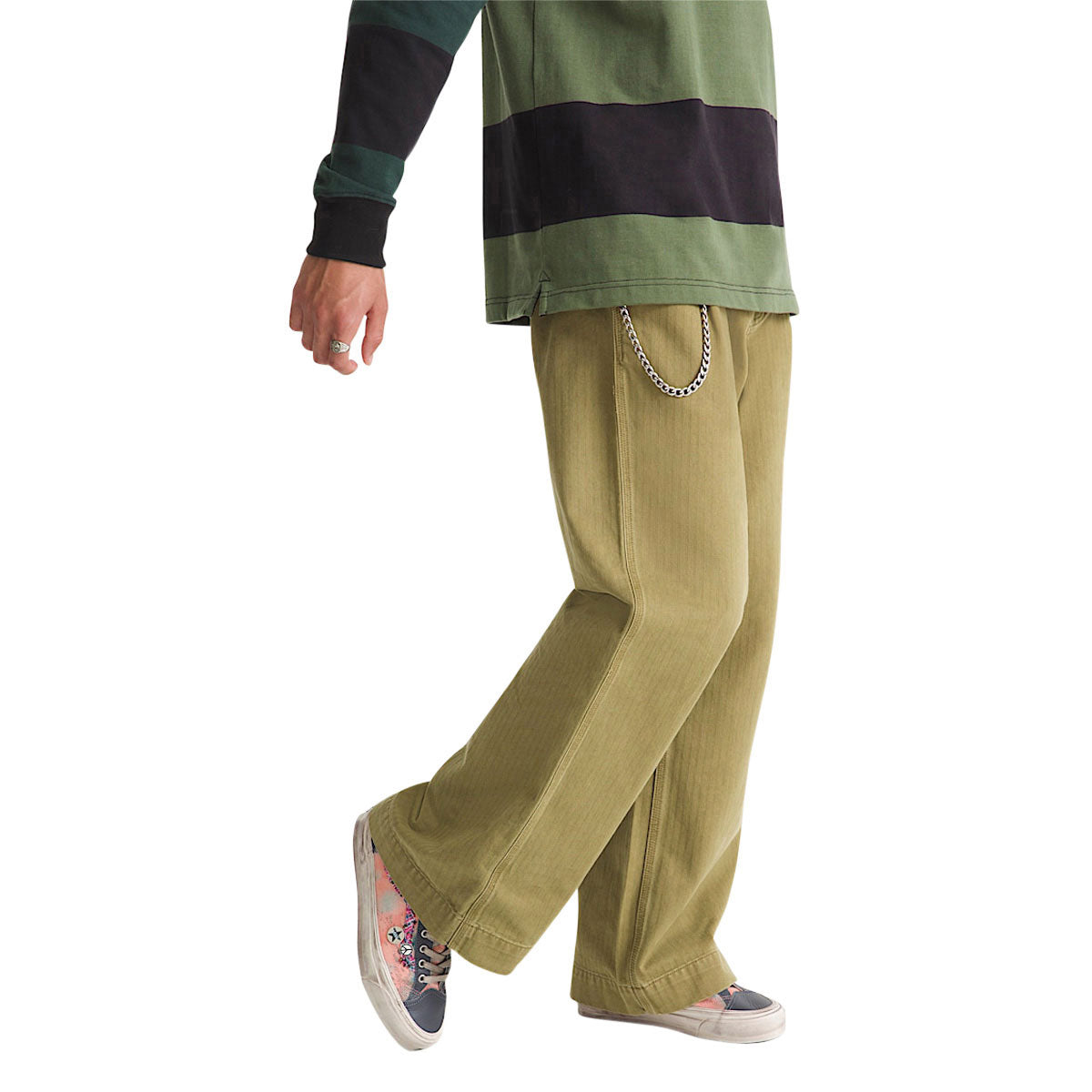 Vans Authentic Chino Loose Wide Leg Pants - Olive Brown image 3